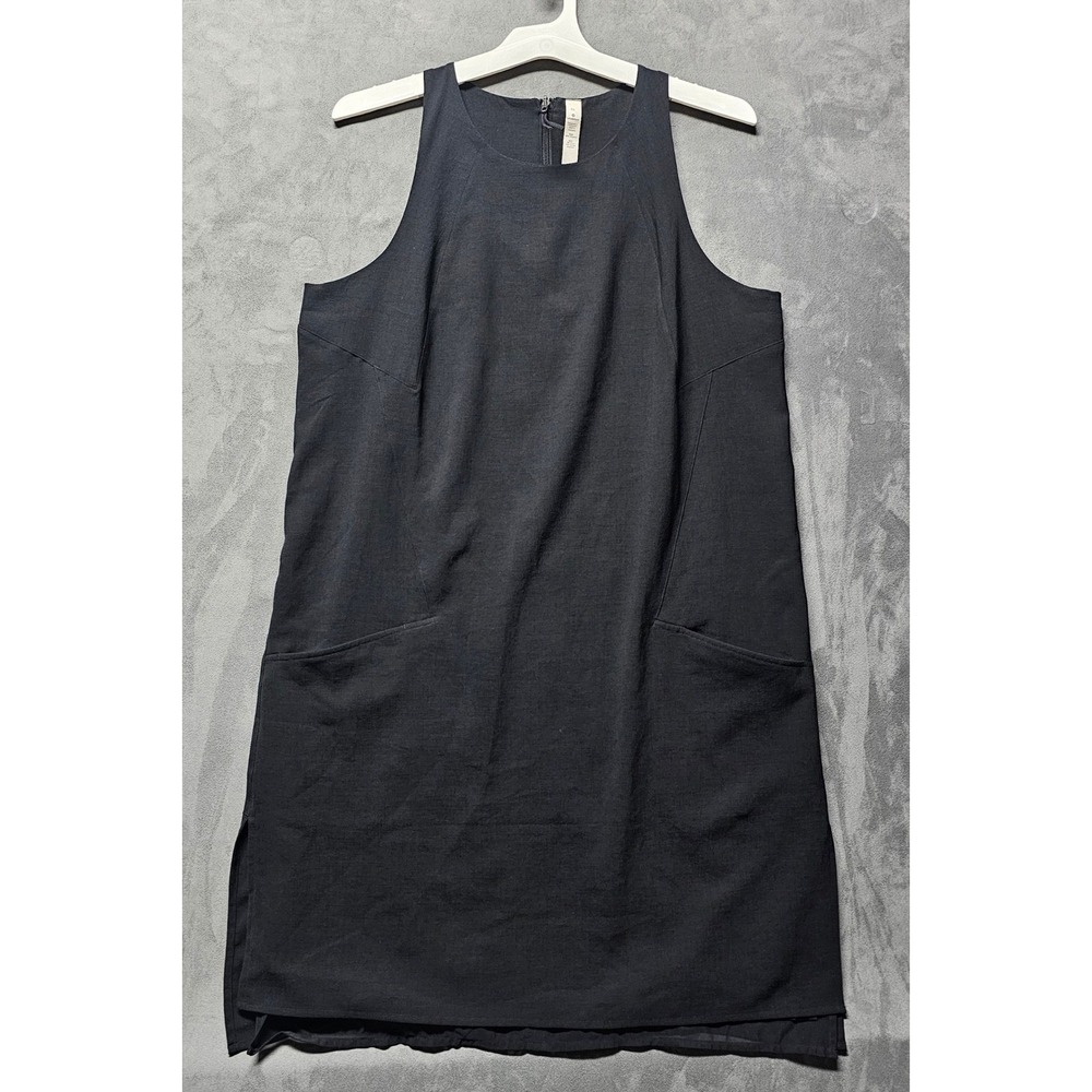 Lululemon Black Sleeveless Shift‎ Dress Pockets Size 10 Athletic Casual